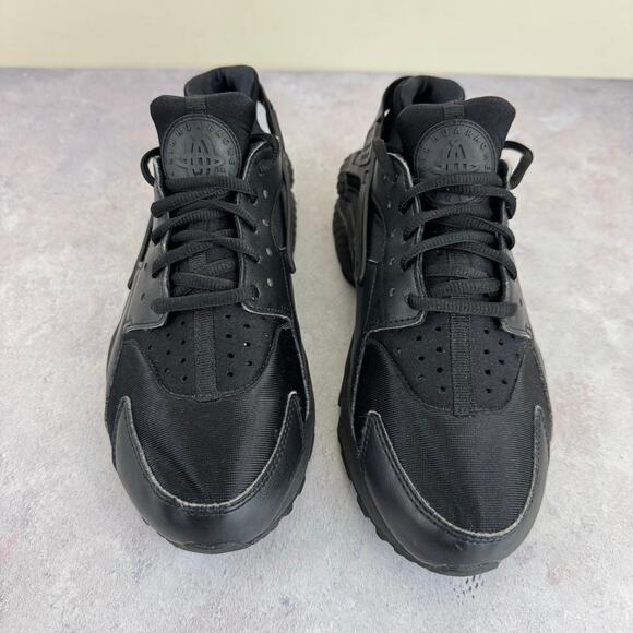 Nike Shoes Womens Sz 8 Air Huarache Running Sneakers 634835-012 Black Leather - Picture 5 of 10